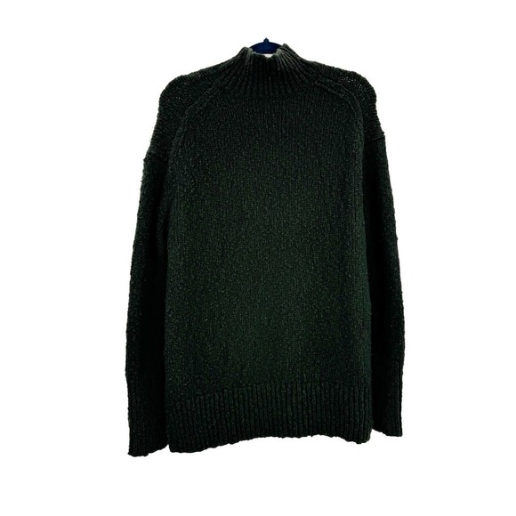 Vince Wool Blend Pullover Sweater Long Sleeve Mock Neck Hunter Green M NWOT - Picture 6 of 13